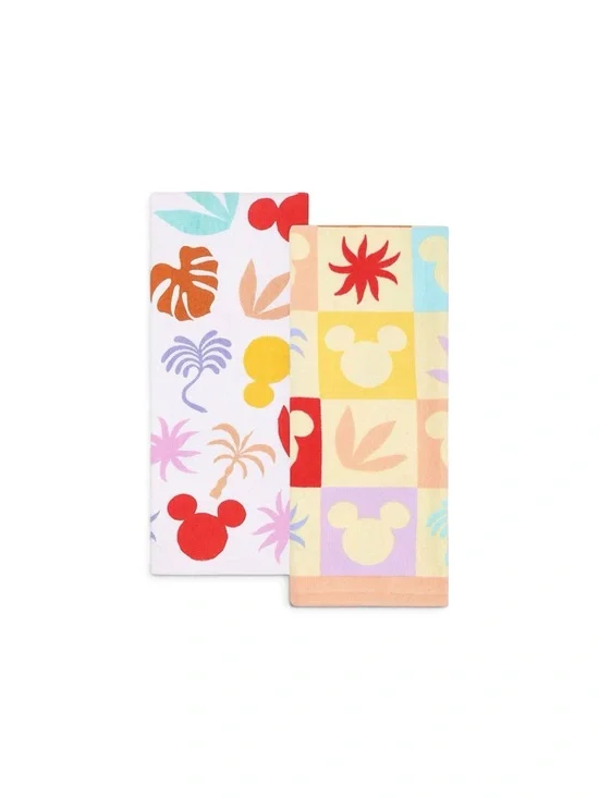 Disney Mickey Mouse Tropical Kitchen Towels Set of 2pk. - Home Decor Brand New