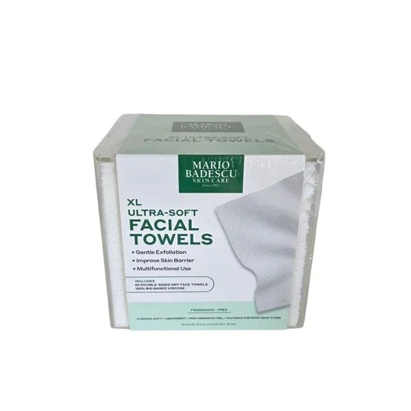 Mario Badescu Ultra-Soft Disposable Facial Towels XL – 50 Count Double-Sided