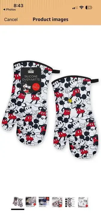 Disney Oven Mitts Heat Resistant – Set of 2 Cotton Kitchen Mitts with Silicone