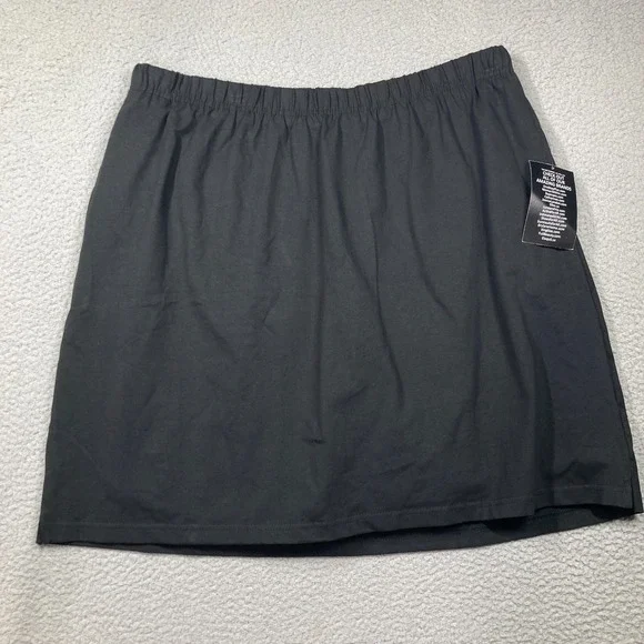 Jessica London Skort Womens Plus 22/24 Black‎ Pull On Pockets Short Skirt Golf