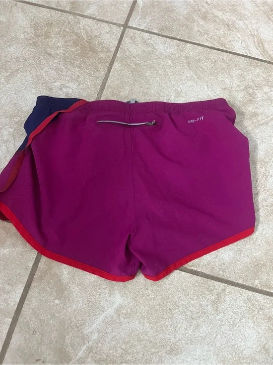 Nike Magenta Athletic Shorts with Red Trim