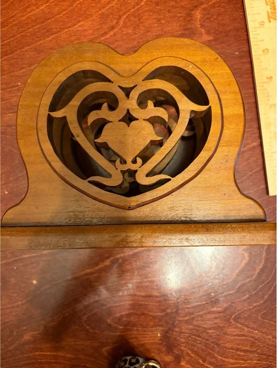 Vintage Wooden Heart Shaped Letter Napkin Holder