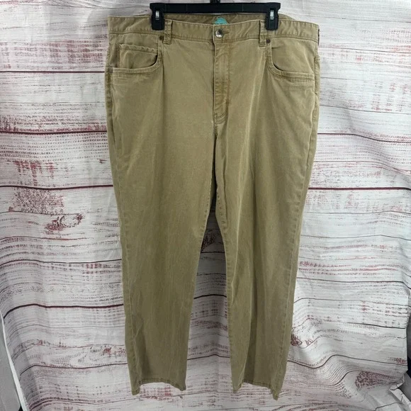 Tommy Bahama Boracay 5-Pocket Pants Mens 42x30 Khaki Tan Cotton Tencel Stretch