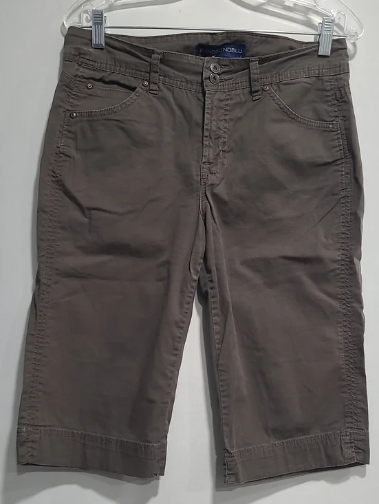 Bandolino Womens Taupe Flat-Front Shorts Waist 30