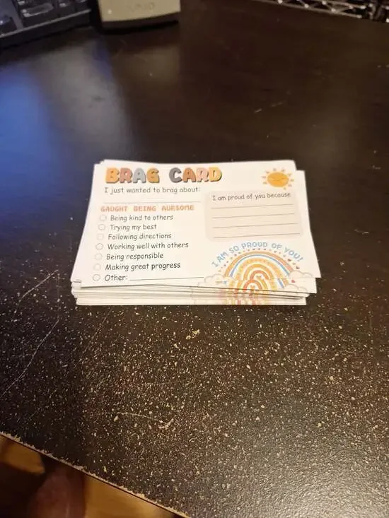 Set of Positive Affirmation Brag Cards for Kids and Teachers
