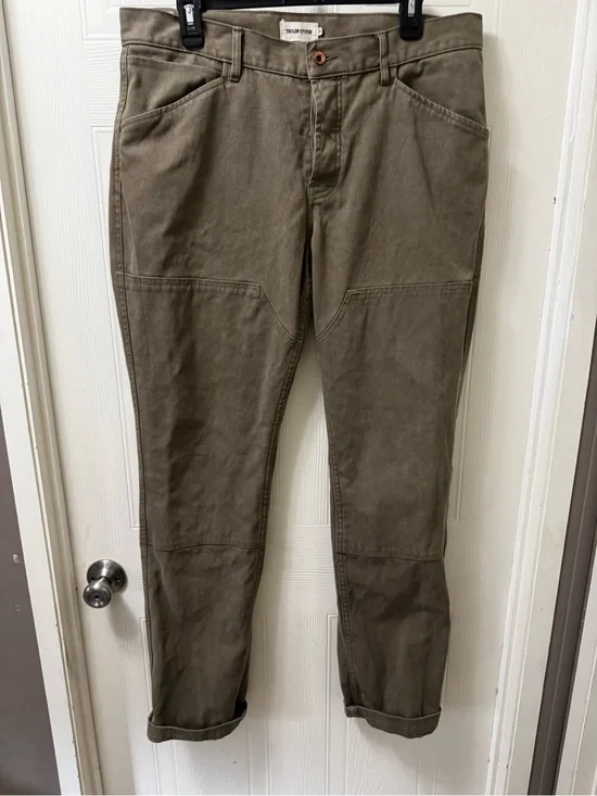 Taylor Stitch Olive Green Work Chinos