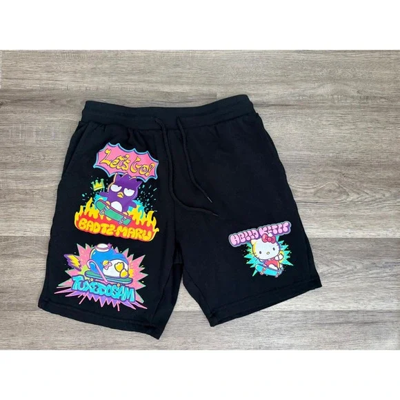 Hello Kitty & Friends Skateboard‎ Graphic Fleece Shorts XS Sanrio Kawaii