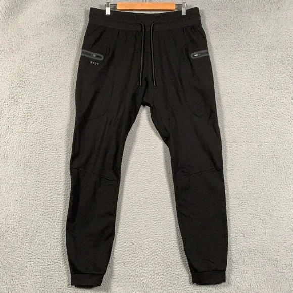 BYLT Premium Jogger Pants Mens XL Black Athletic Slim Fit Stretch Zipper Pockets