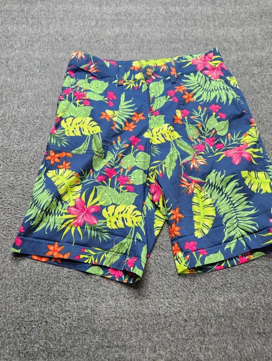 Style & Co Shorts‎ Womens 4 Tropical Floral Navy Stretch Summer Casual
