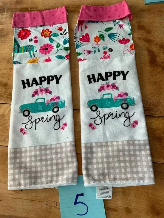 Handmade Spring Hanging Kitchen Towel Set