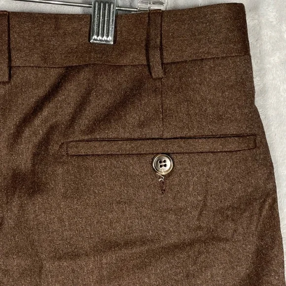 Corneliani Mens Brown Pleated Cuffed Dress Pants Made in Italy 36X31 Wool
