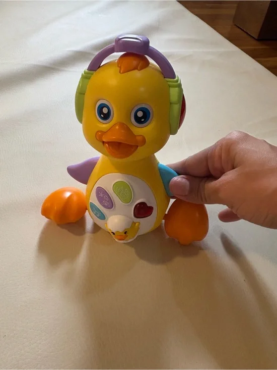 Yellow Musical Duck Toy with Colorful Buttons - Kids Interactive Play