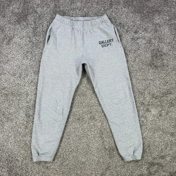 Gallery Dept Mens XL French Terry Sweatpants Gray Logo Joggers Active USA Made