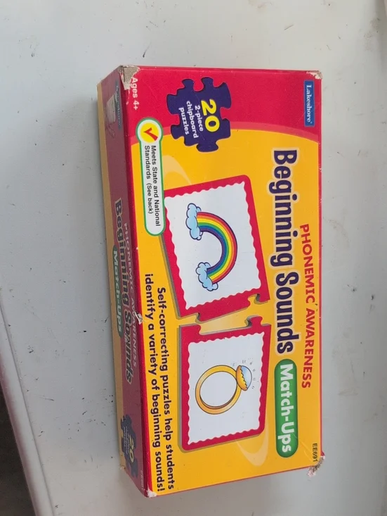 Lakeshore Beginning Sounds Match-Ups - Yellow Kids Phonemic Awareness Puzzle