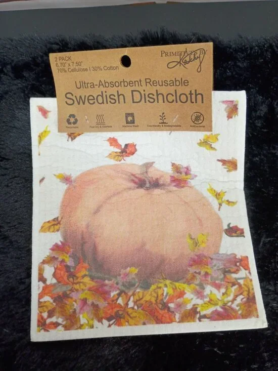 Ultra-Absorbent Swedish Dishcloths Set Of 2 By Primitives By Kathy 6.7