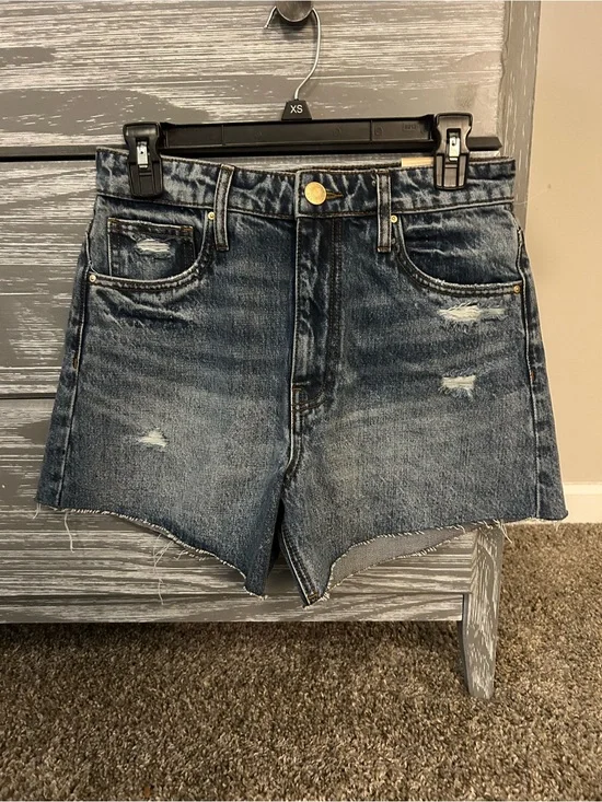 Kut from the Kloth Distressed Dark Blue Denim Shorts