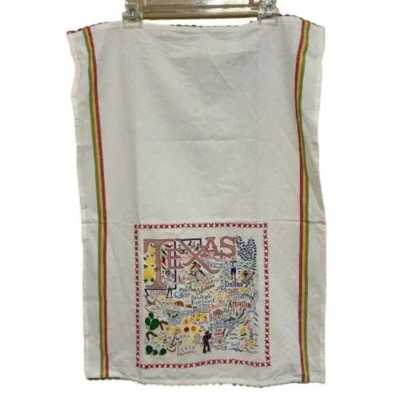 NWOT Cat Studio Texas Kitchen Dish Tea Towel 100% Cotton Multicolor 20x29”