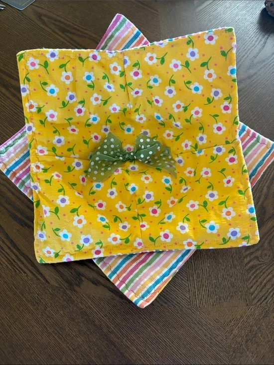 Floral Yellow plate cozies