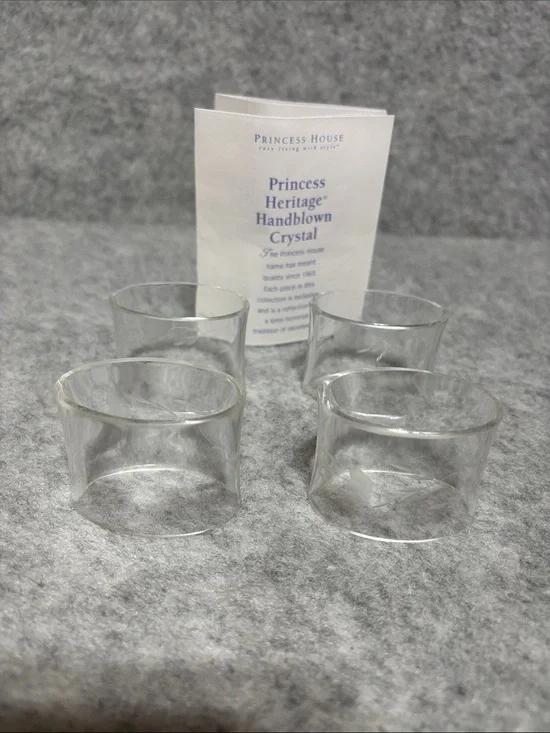 4 Crystal Napkin Rings by Princess House in the Original Box 6488 NIB