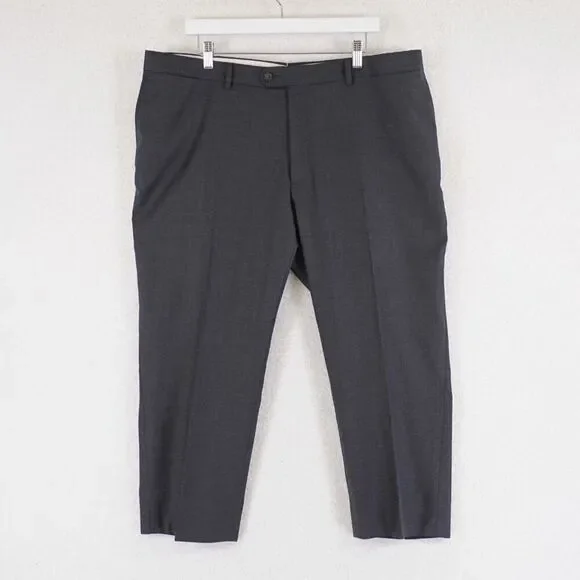 SuitSupply Gray Wool Dress Pants‎ 40/24 Short Leg Mid Rise Flat Front Lined