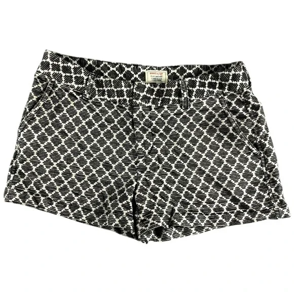 Vintage Gap Khakis Shorts Womens 8 Black White Geometric Midrise City Outdoors