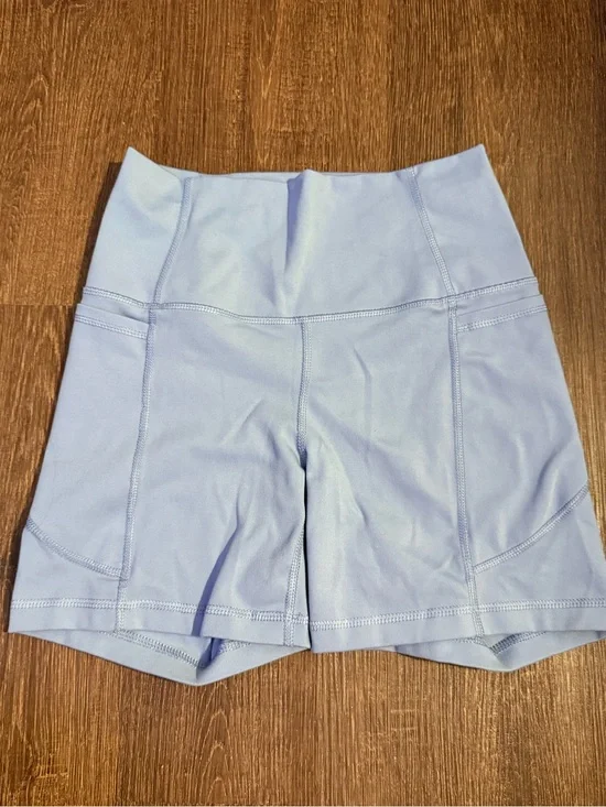 Yogalicious- Light Blue Biker Shorts