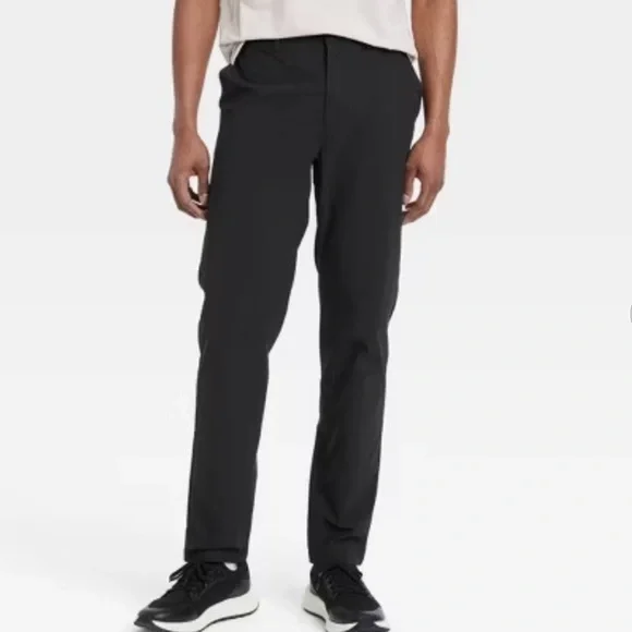 Men's All In Motion Black 360 Lifestyle Trouser Pants Sz-36x30 NWT Reg Fit