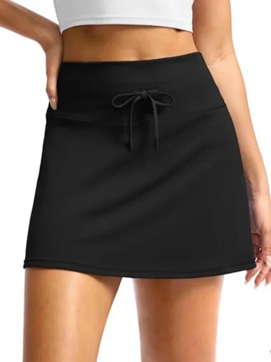 High Waisted Tennis Skort with Pockets Athletic Golf Pickleball Running Skirt