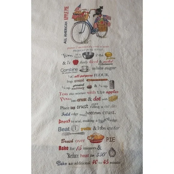 Mary Lake Thompson Flour‎ Sack All American Apple Pie Recipe Cottage Core SEE