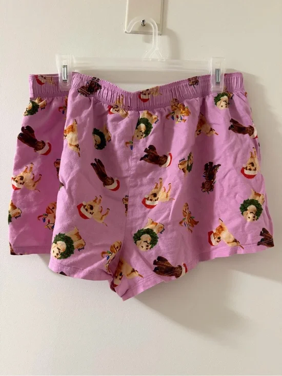 PINK Victoria's Secret Lilac Holiday Dog Print Athletic Shorts