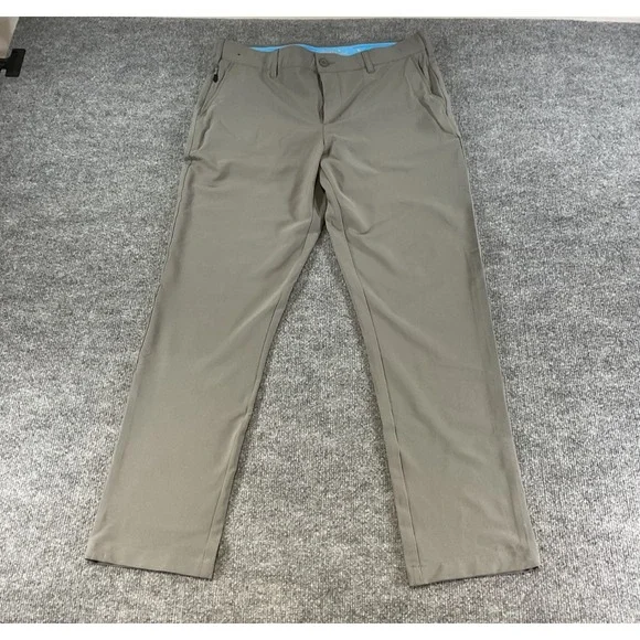 Birdie Bound Golf Pants Mens 36x32 Gray Performance Stretch Flat Front Athletic