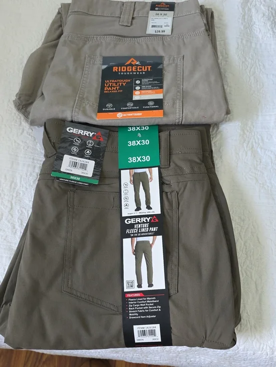 Two Pants Gerry Weber Venture Fleece-Lined Cargo Pants in Olive/Tan
