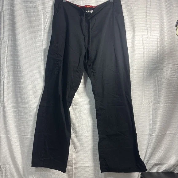 Dickies Women's L black Straight Loose Fit Scrub Pants Cargo Pocket 86206