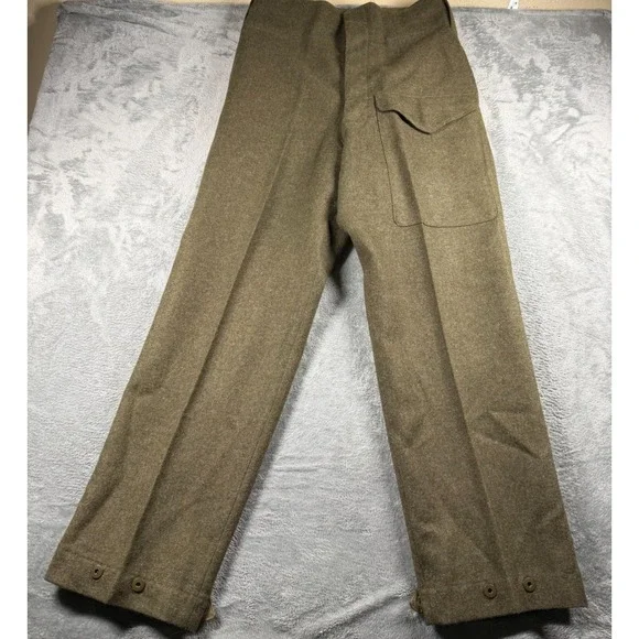 Vintage US Army M-1951 Wool Field Trousers Men's 34 Olive Drab Korean War