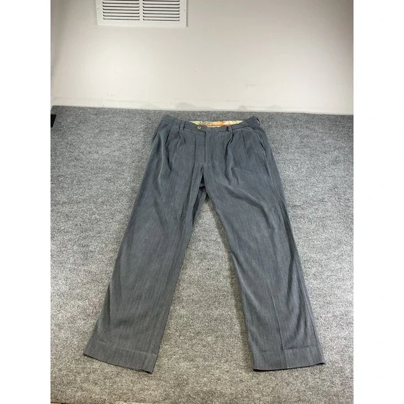 Tommy Bahama Pleated Dress Pants Men's 34x30 Gray Casual Business Trousers