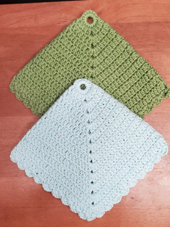 Handmade Granny Core Double Crochet Cotton Potholders Hot Pads Trivet
