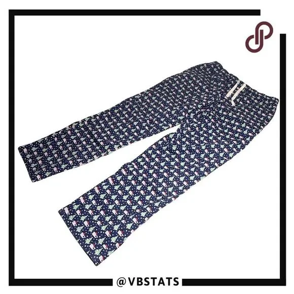 Vineyard Vines Men's Christmas Santa Whale Drawstring Lounge PJ Pants Blue Small