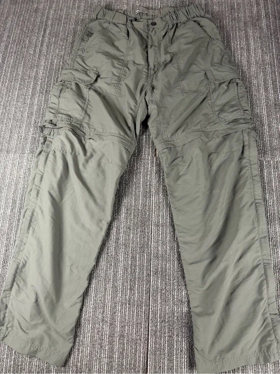 REI Co-op Sahara Men's Convertible Pants M-32 Long Sage Green Zip Off Legs