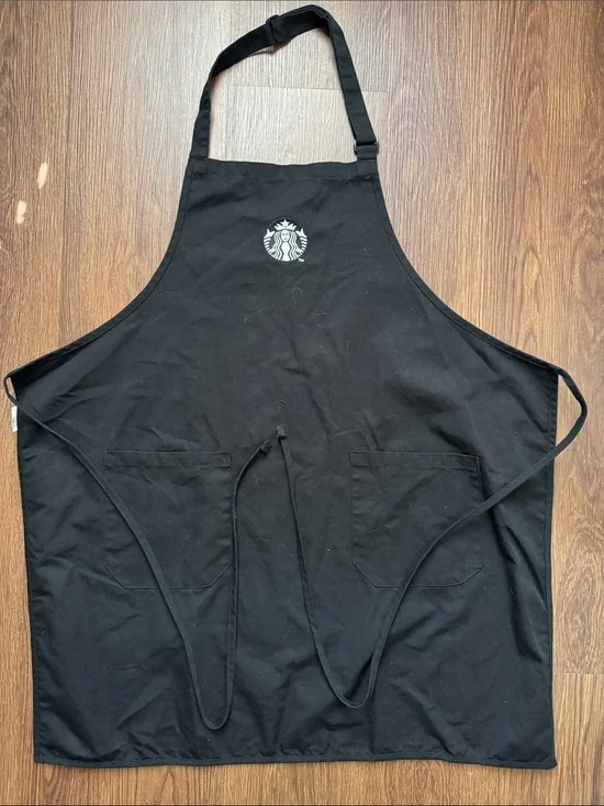 Starbucks Black Apron with White Siren Logo