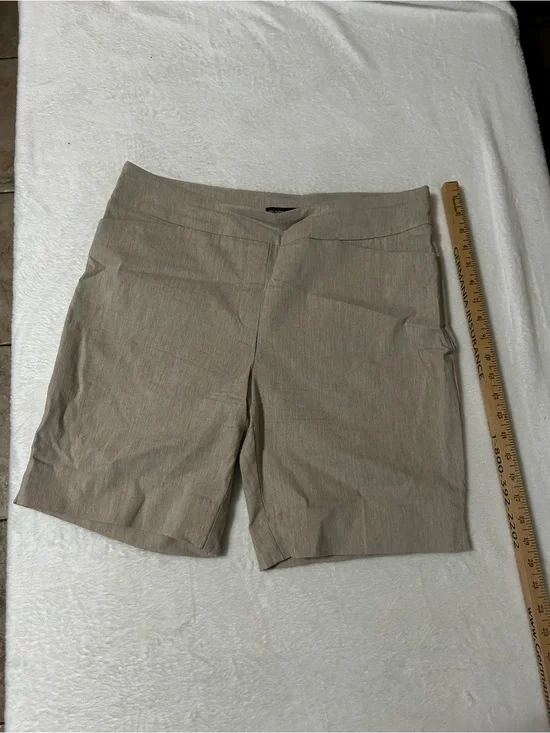 Hilary Radley Beige/Tan Stretch Bermuda Shorts