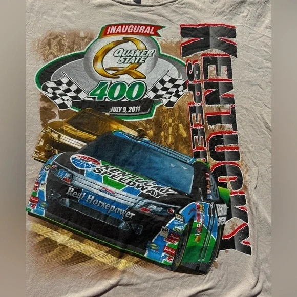 NASCAR Mens Kentucky Speedway Inaugural Quaker State 400 2011 2XL 2X XXL tan