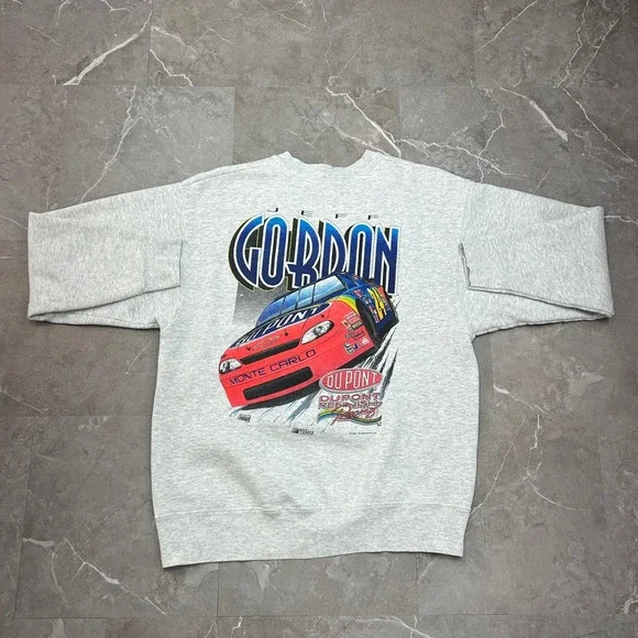 90s Vintage Nascar Jeff Gordon Sweatshirt Mens Large Racing Pullover Crewneck