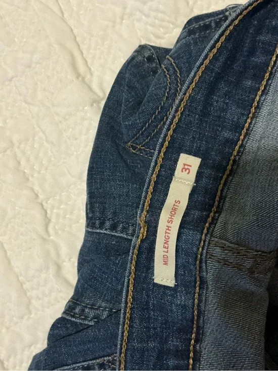 Levi's Dark Blue Mid-Length Denim Shorts