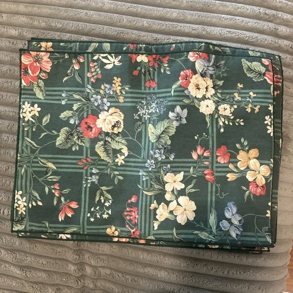 Vintage Floral Placemats (6) Cottagecore Botanical  Lattice 18
