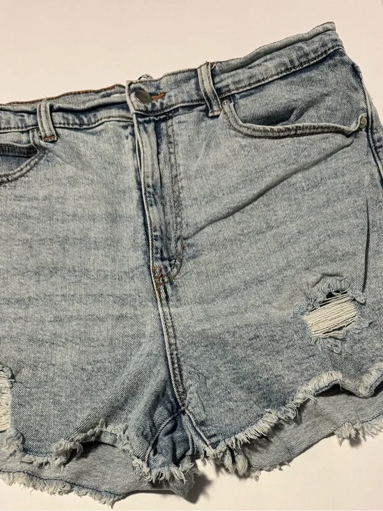 Celebrity Pink Juniors 13 Shorts Jean Distressed Denim High Rise Frayed Hem