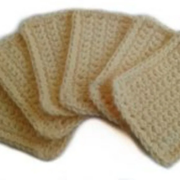 Yellow Handmade Reusable Cotton Sponges-Set of 6