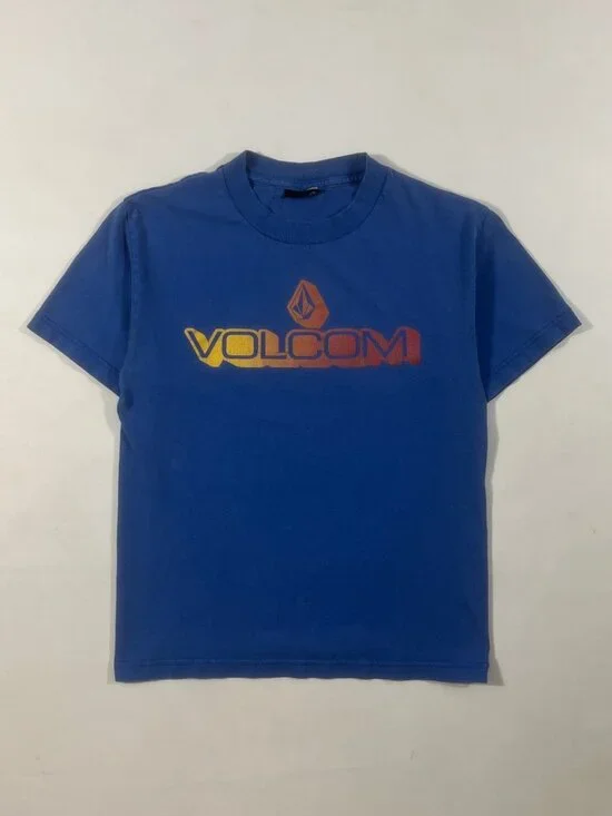 Vintage Y2K Volcom Stone Logo Royal Blue Skate Surf Tee S