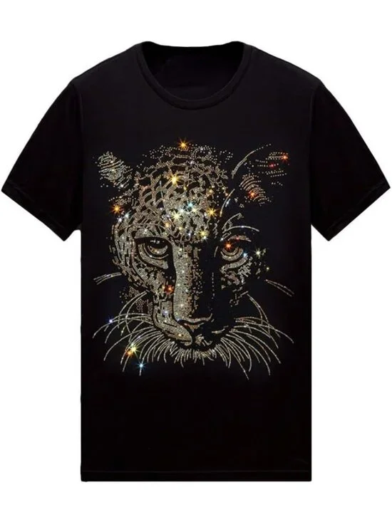 Sparkly Rhinestone T-Shirt for Men & Women | Short Sleeve Bling Graphic Tee