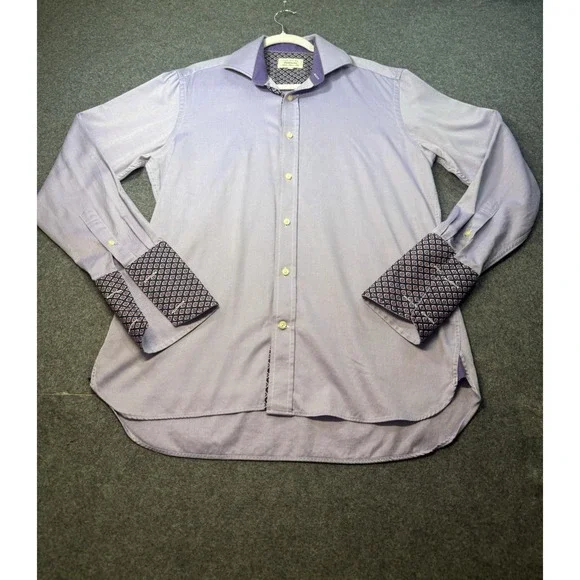 Ted Baker Endurance Classic Fit Purple Striped Dress‎ Shirt Size 16