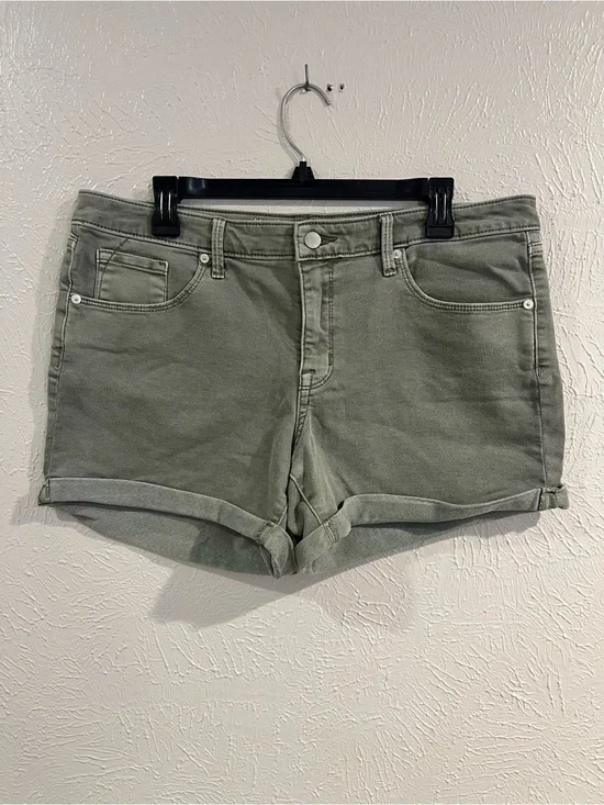 Mossimo denim green mid-rise midi shorts